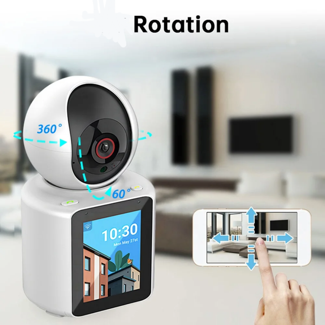360° roterande 2 8" Wifi bevakningsystem  med 128 GB extra minne