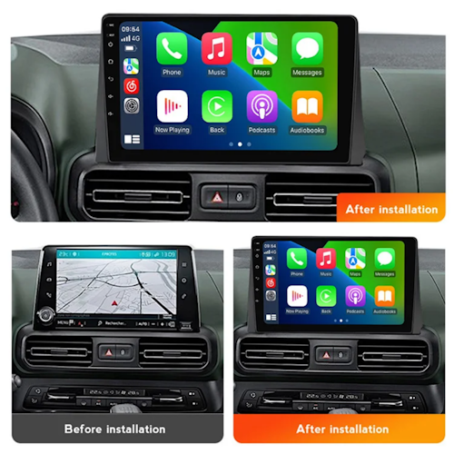 9" Bilstereo  Citroen Berlingo  ( 2018-2024)gps wifi carplay android auto blåtand rds Dsp RAM: 4GB,ROM:64GB, 4G LTE