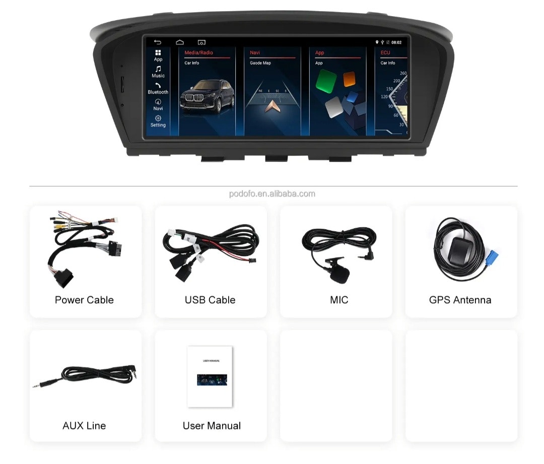 Android Bilstereo BMW 3-serien E60 2009-2012/5-serien E60 2009-2010