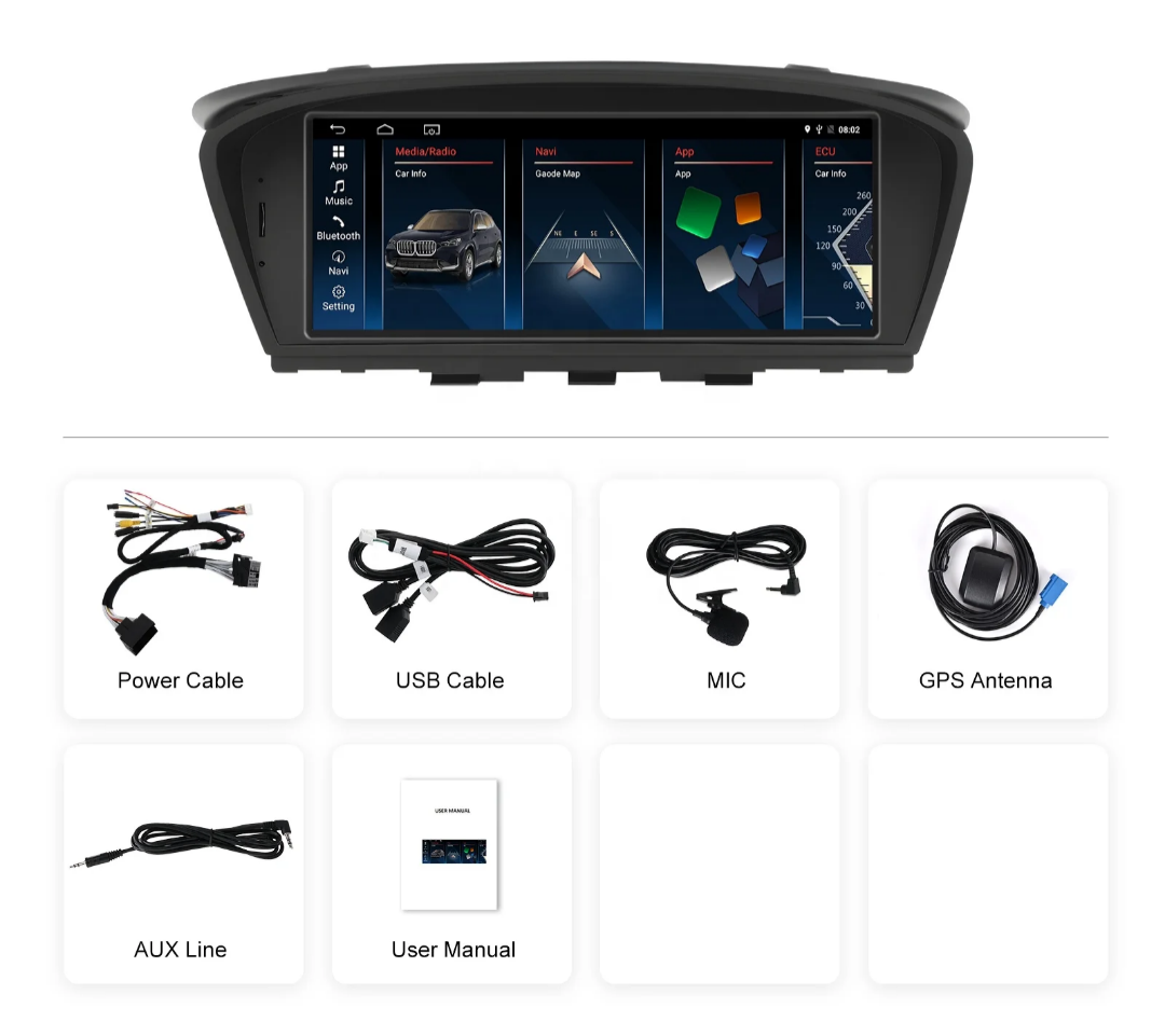 Android Bilstereo BMW 3-serien E60 2009-2012/5-serien E60 2009-2010