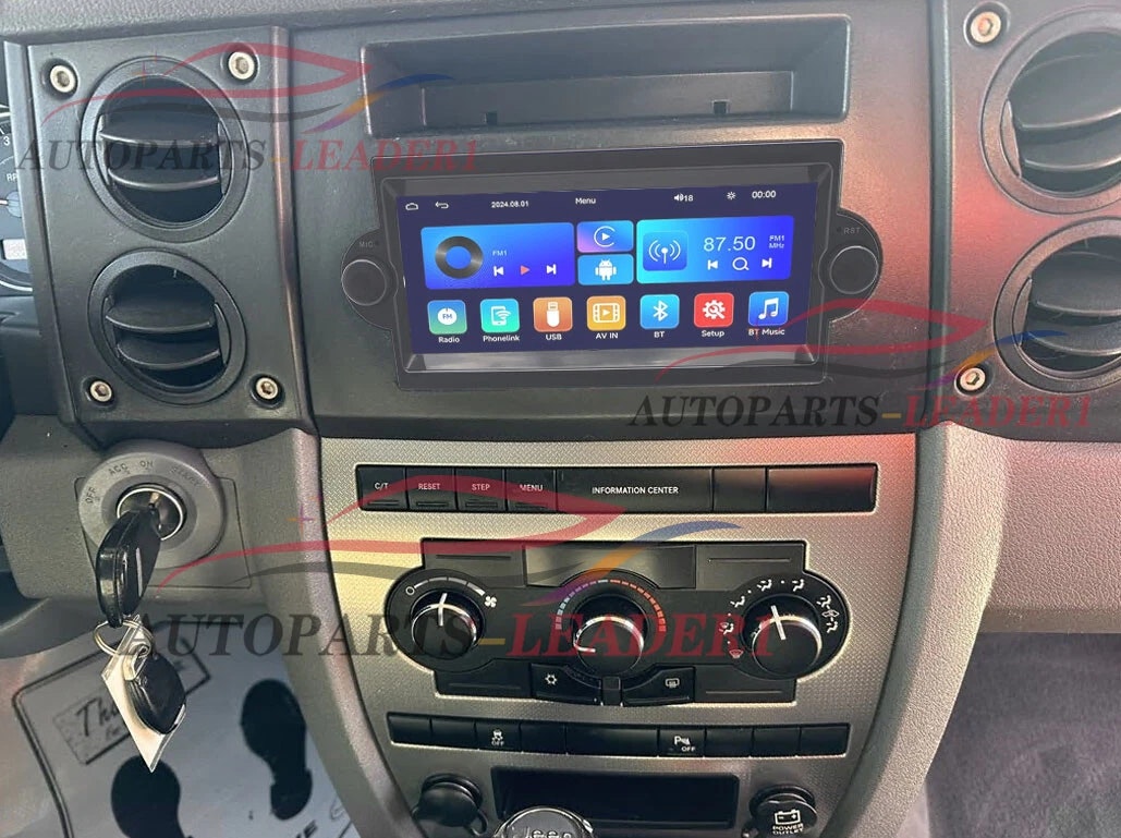 6.2" android 15 Bilster.  Jeep Commander/ Patriot/ Cherokee/compass/ Grand cherokee ( 2005--2008)  gps wifi carplay android auto blåtand rds Dsp RAM:4GB, ROM:64GB