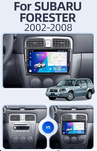 9"android 14 bilstereo  Subaru Forester( 2002--2008) gps wifi carplay android auto blåtand rds Dsp RAM:2GB,ROM:  32GB,4G LTE
