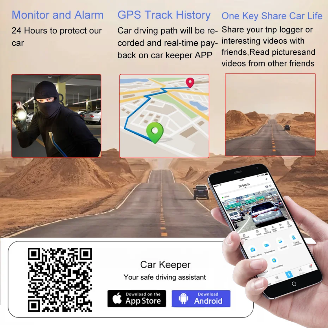 12" bilspegel  med Gps tracker, 4G,dvr 32GB, ADAS, Dual kamera