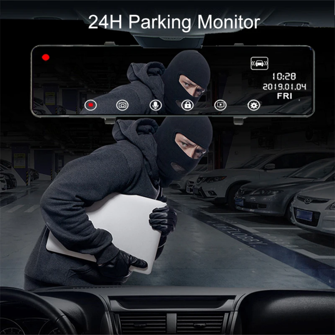 12" bilspegel  med Gps tracker, 4G,dvr 32GB, ADAS, Dual kamera