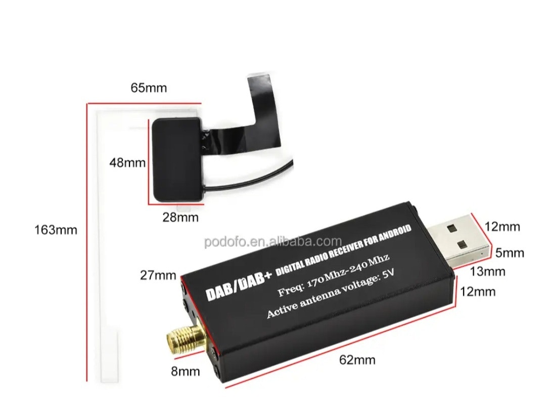 DAB/DAB+ , usb Digital radio mottagare till android bilstereo