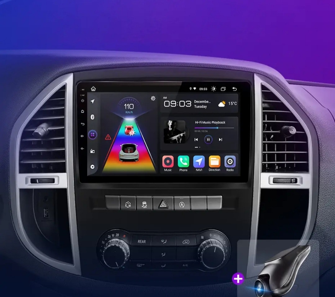 9" android 13 Bilstereo Mercedes Benz  Vito 3( 2014-- 2021)gps wifi carplay android auto blåtand rds Dsp RAM:8GB, ROM:256GB, 4G LTE