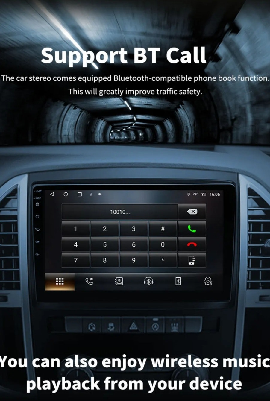 9" android 13 Bilstereo Mercedes Benz  Vito 3( 2014-- 2021)gps wifi carplay android auto blåtand rds Dsp RAM:8GB, ROM:256GB, 4G LTE