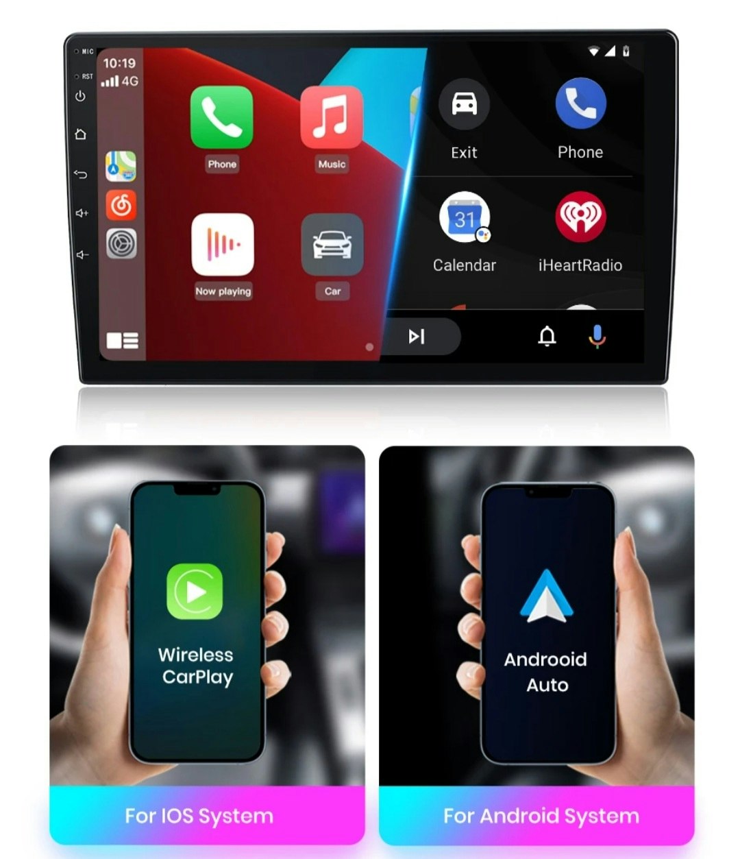 9"android 13,bilstereo Mitsubishi Pajero( 2006--2014) Gps wifi carplay android auto blåtand rds Dsp RAM : 6GB, ROM : 128GB, 4G LTE,ADAS frontkamera