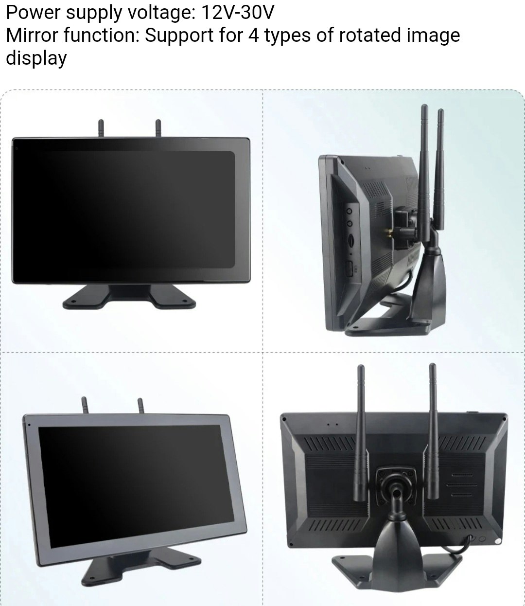 10,1'' AHD trådlös DVR-inspelningsmonitor pekskärm 4-kanals minikamera+ 128GB extra minne