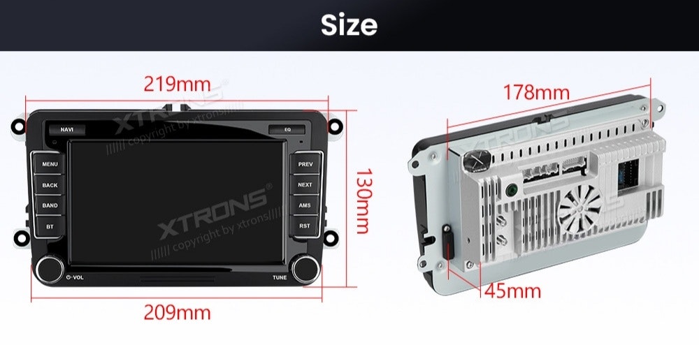 7" android 14 Bilstereo  Volkswagen  bilar ( 2003-- 2014) gps wifi carplay android auto blåtand rds Dsp RAM: 4GB, ROM: 64GB, 4G LTE