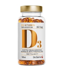 BioSalma Vitamin D3 High Concentrate 62.5ug 180 Soft Gel Capsules