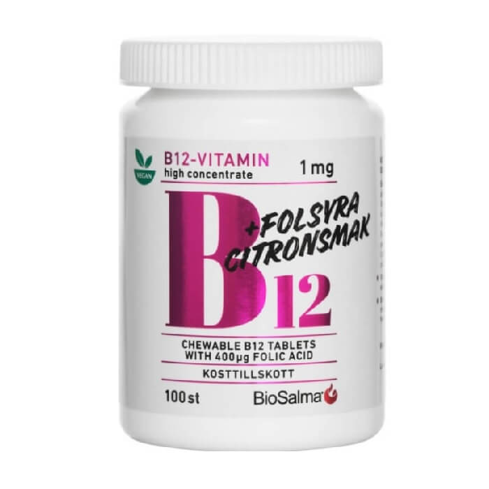 BioSalma B12 Vitamin 1 mg + Folic Acid 100 Tablets