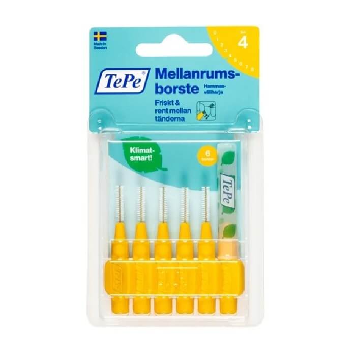 TePe Interdental Gum Brushes Yellow 0.7 mm 6 pcs