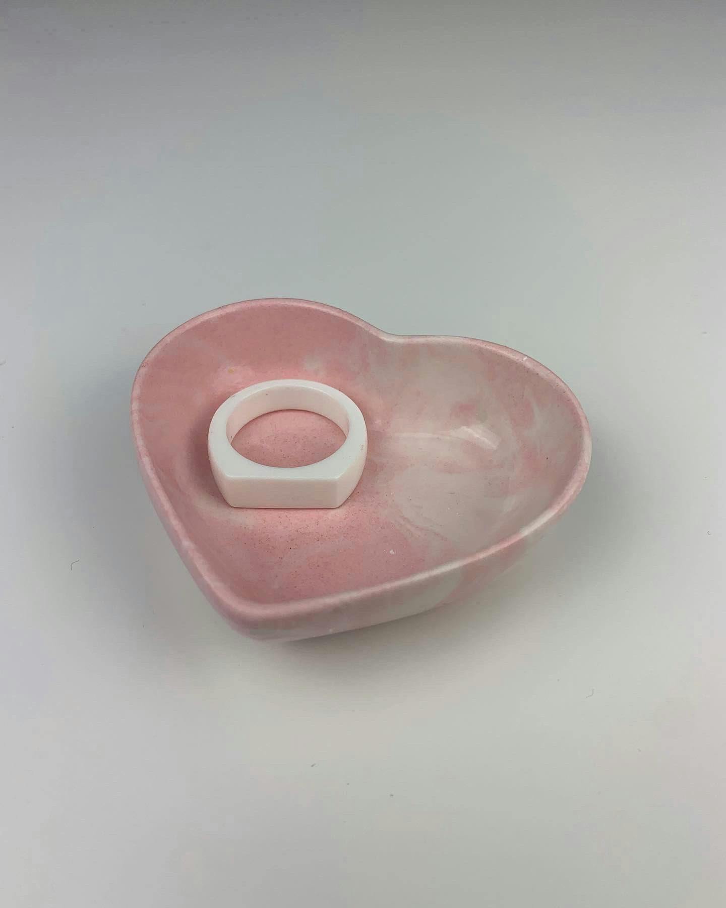 Hjerteskål – Rosa marmor
