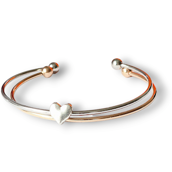 Armband rostfritt stål och hjärta