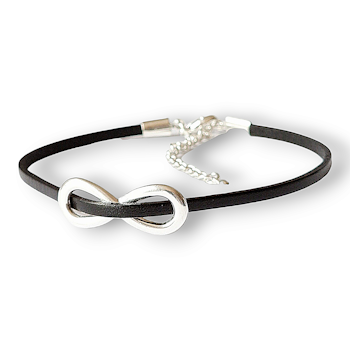 Armband läder med infinity
