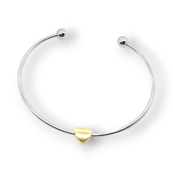 Bangle med guldfärgat hjärta