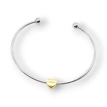 Bangle med guldfärgat hjärta
