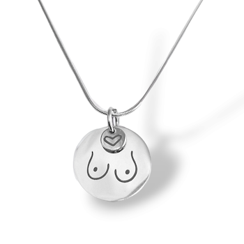 Love your boobs! Necklace Laser engraved