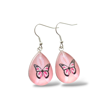 Örhängen Rosa Fjäril