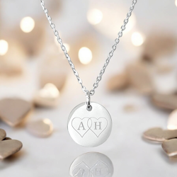 Engraved necklace Couple letter