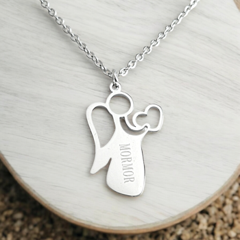 Engraved necklace Angel with own text