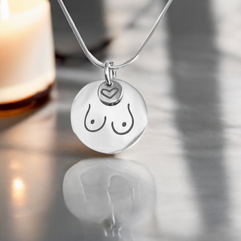 Love your boobs! Necklace Laser engraved