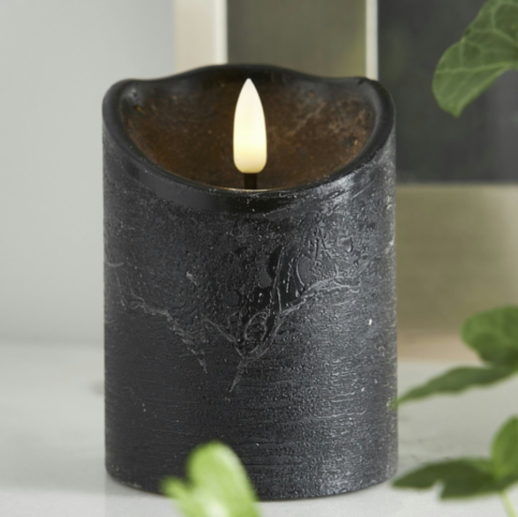 Led Blockljus Flamme Rustic