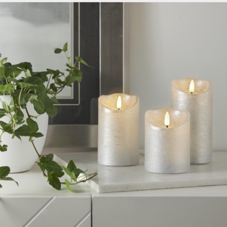 Led Blockljus Flamme Rustic