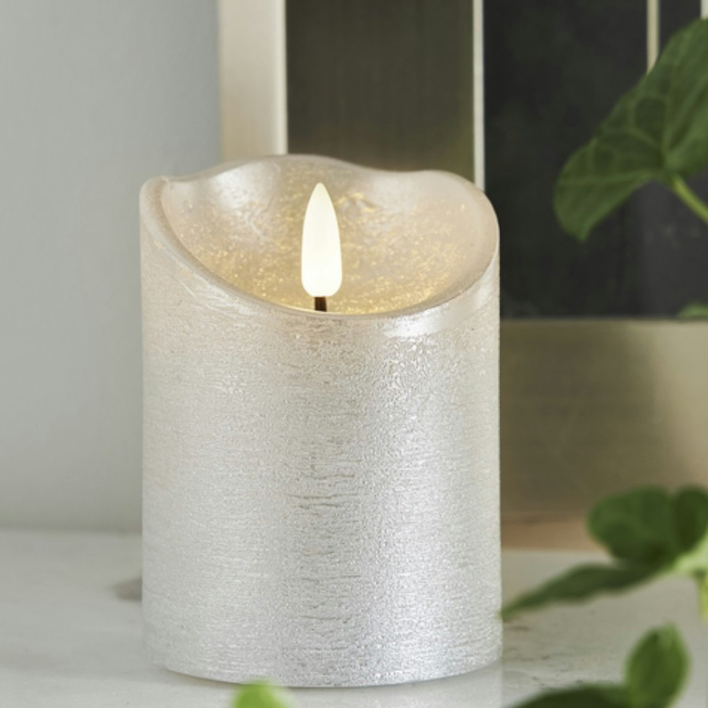Led Blockljus Flamme Rustic