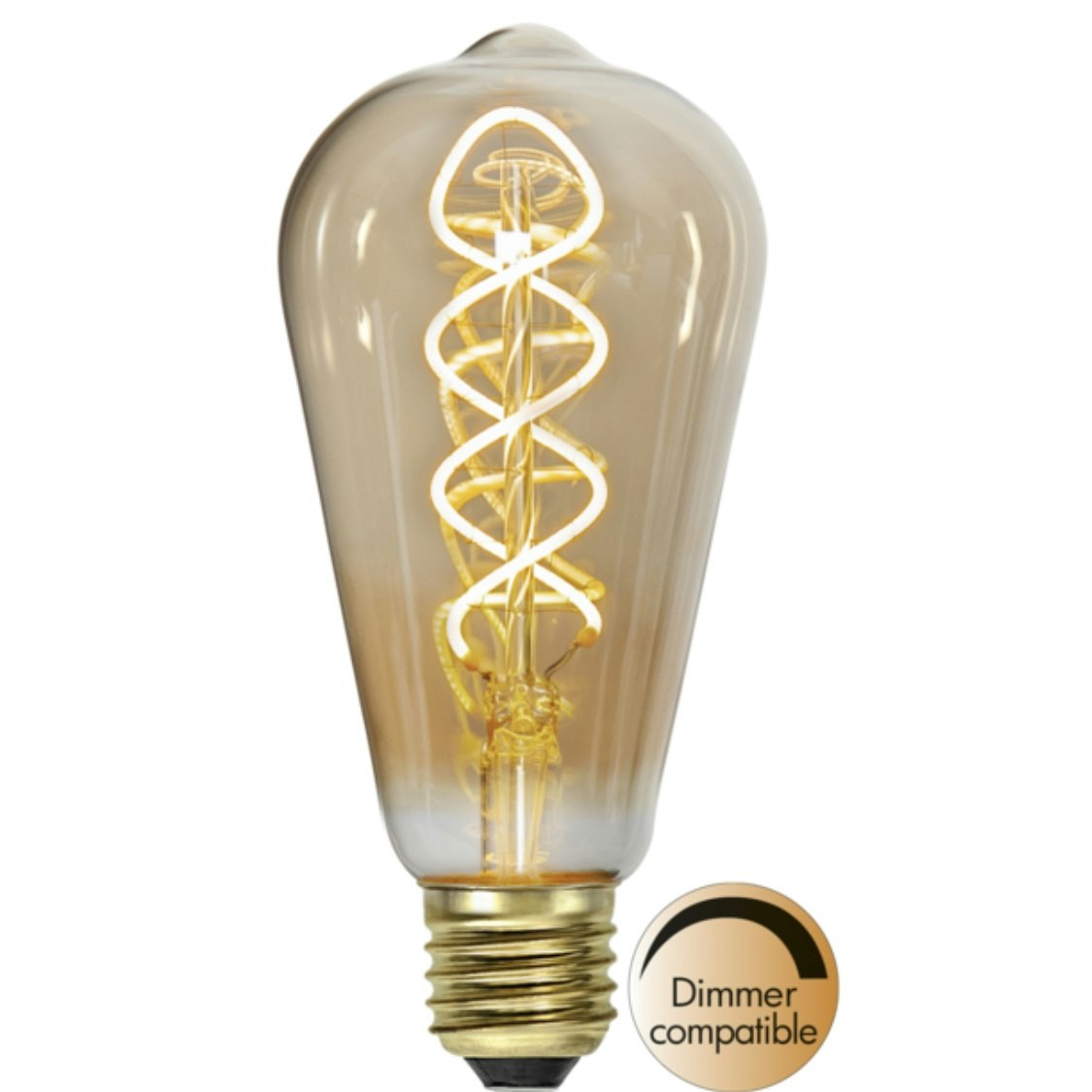 Led-lampa E27 Decoled Spiral Amber