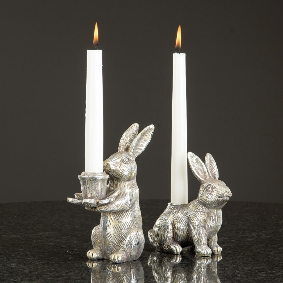 Ljusstake Hare Silver Poly