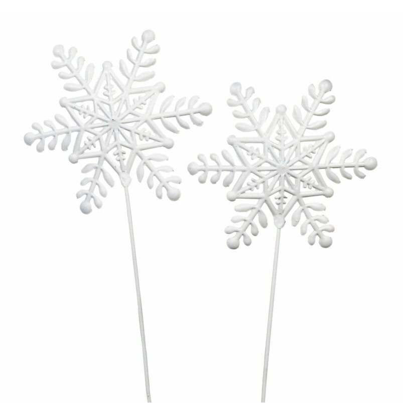 Snöflinga Stick Metall Vit
