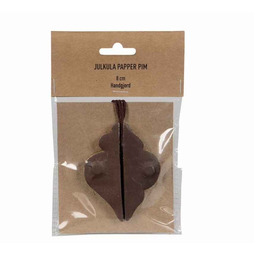 Pappersjulkula Pim Röd/Brun/Guld mix 2pk 50%