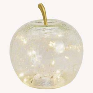 Glasäpple med ledljus stor klar