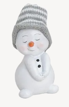 Snögubbe med stickad caps