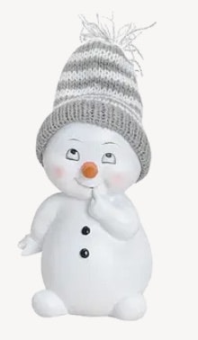 Snögubbe med stickad caps