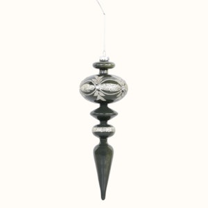 Ornament i glas m. glimmer
