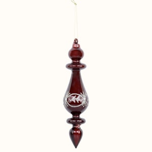 Ornament i glas m. glimmer