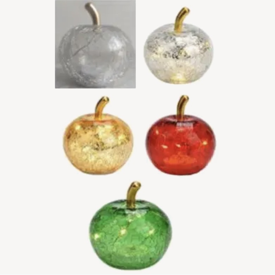 Glasäpple med ledljus 5 olika varianter