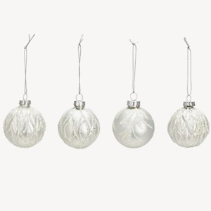 Julkulor vita/silver/glitter 4pk