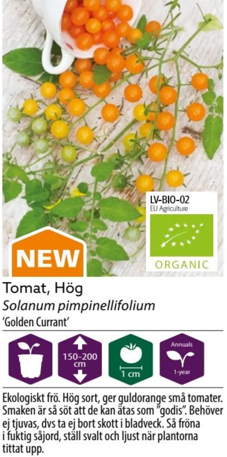 Tomat Hög Golden Currant Organic