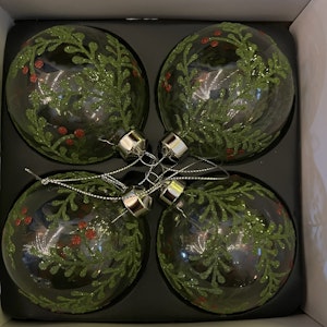 Julkula Glaskula Flora Ø8cm 4pk