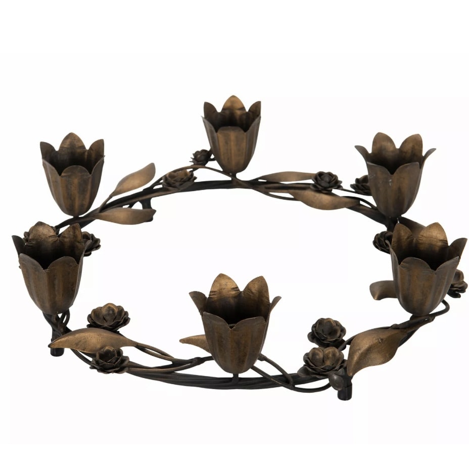 Ljusstake Blomster Mässing