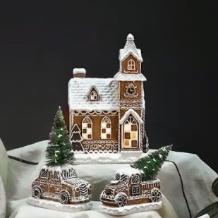 LED Lykta Pepparkakslastbil Poly