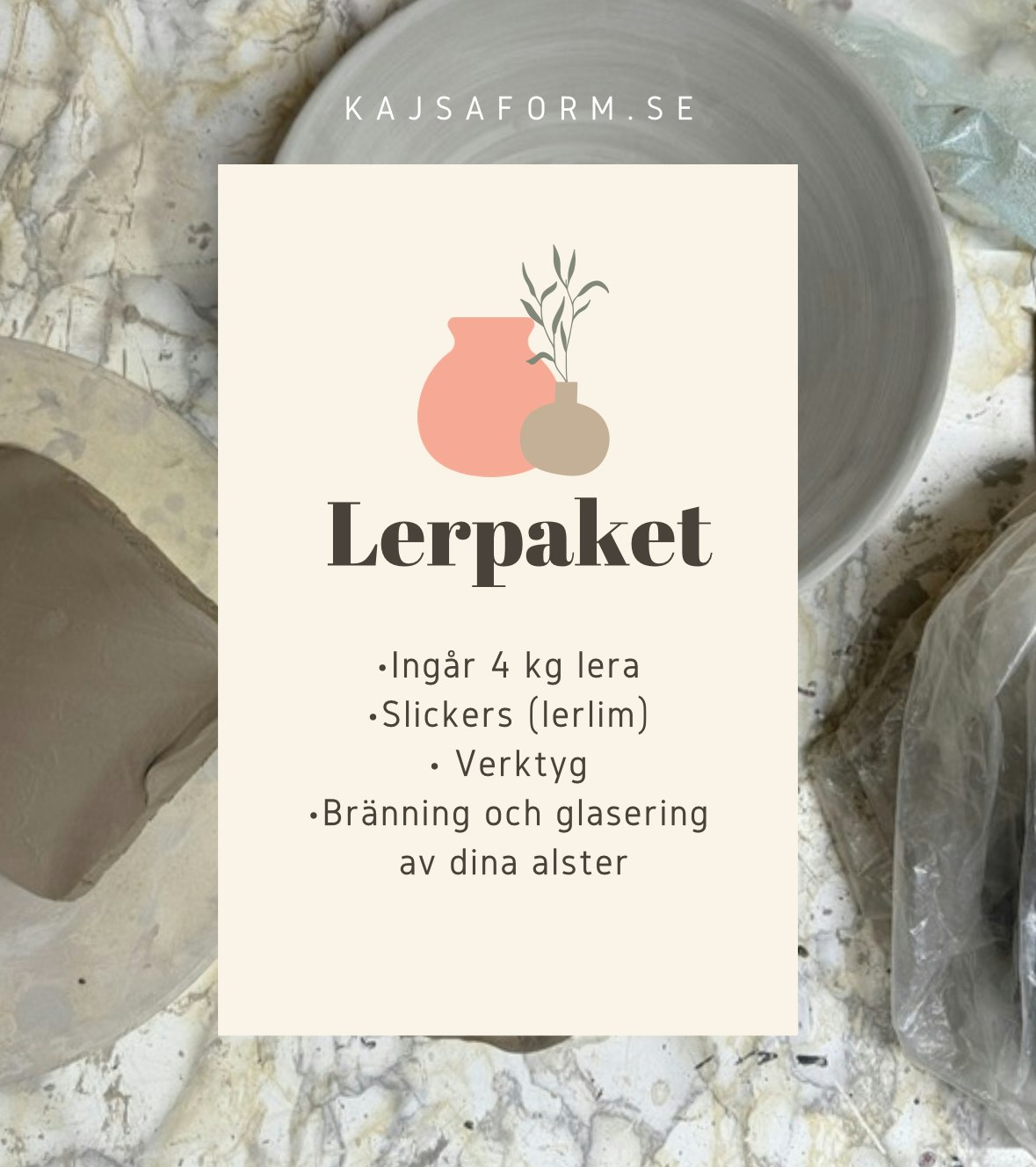 Skapa egen keramik, Lerpaket 4 kg