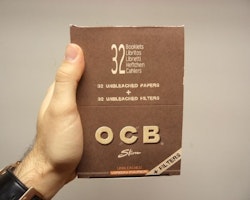 OCB Kingsize Slims+Filter Unbleached DISPLAY (cigarettpapper)