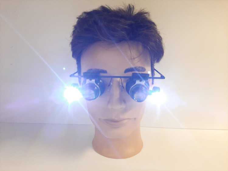 Förstoringsglasögon (20x) med LED - Klockverktyg