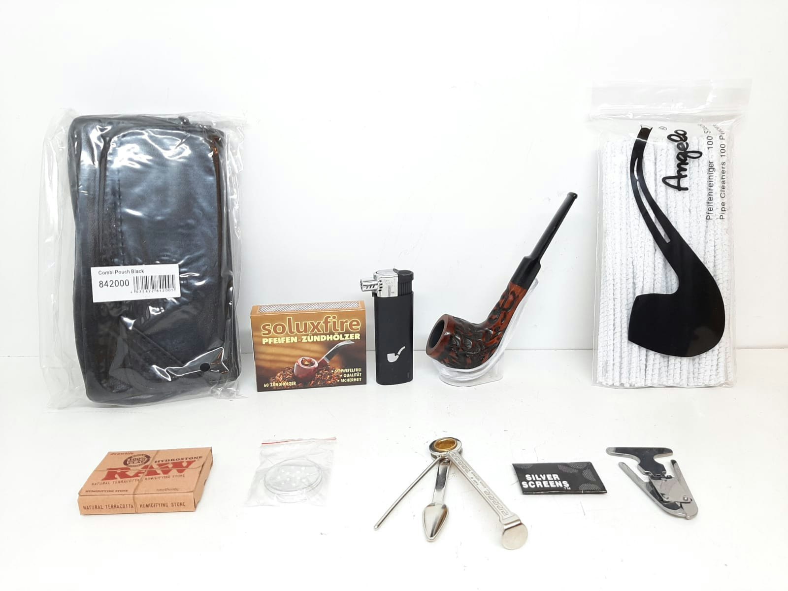 Lorenzo pipa med väska + tillbehör - Adamsbutik :: Pipa - Cigarr -  Tobakstillbehör - Klockverktyg - med mer
