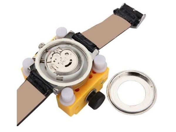 Klockhållare + Boettöppnare "PLATT" (Klocka/urmakeri verktyg)